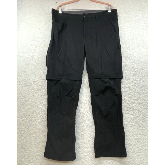 Eddie Bauer Pants Mens 38x30 Black Convertible Tech Pant Outdoor Utility Hiking - Picture 1 of 11